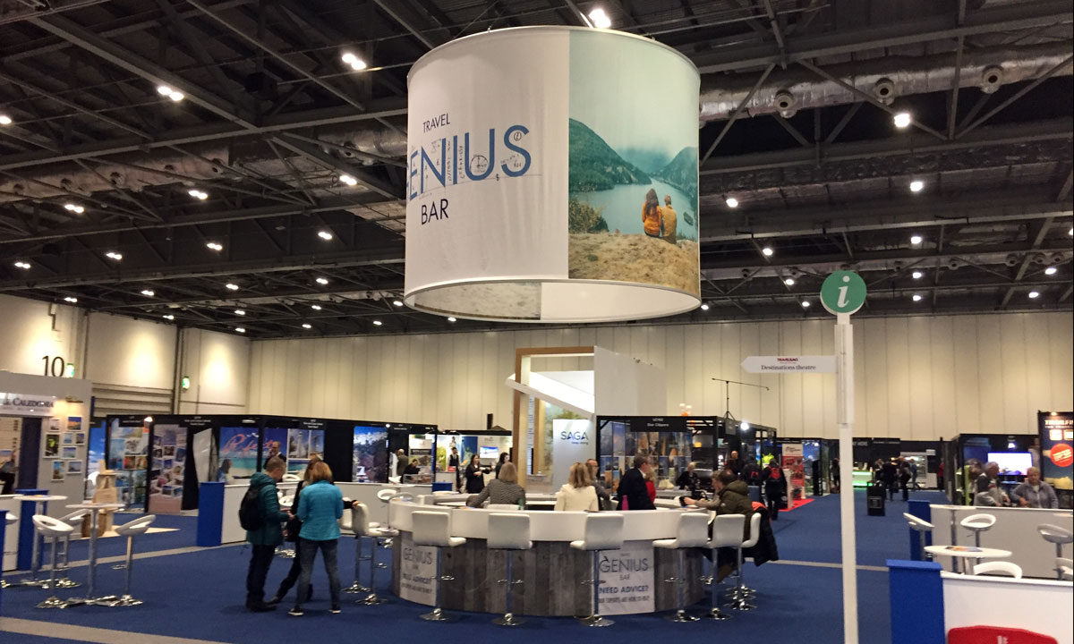 the telegraph travel show excel hanging drum banner